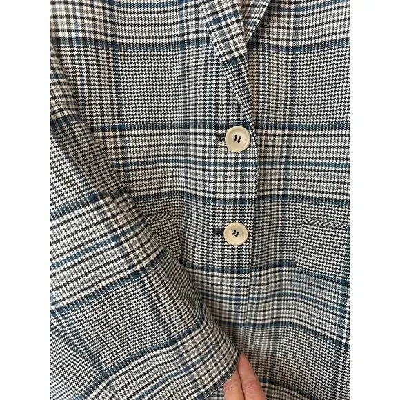 Baum und Pferdgarten NWT Bodia Oversized Blazer Blue Plaid Check Jacket Size 12 - Picture 9 of 12